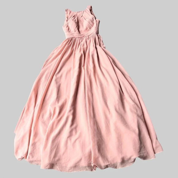 AZAZIE HARPER Flowy Pleated Chiffon Floor-Length Dress Rosette - Picture 5 of 16